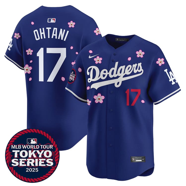Dodgers x Takashi Murakami Tokyo Series 2025 Blue Jersey