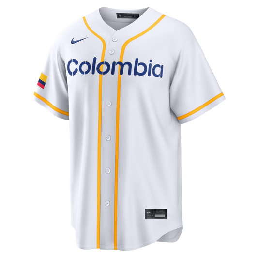 Colombia Baseball White 2026 World Baseball Classic Home Stadium Jersey