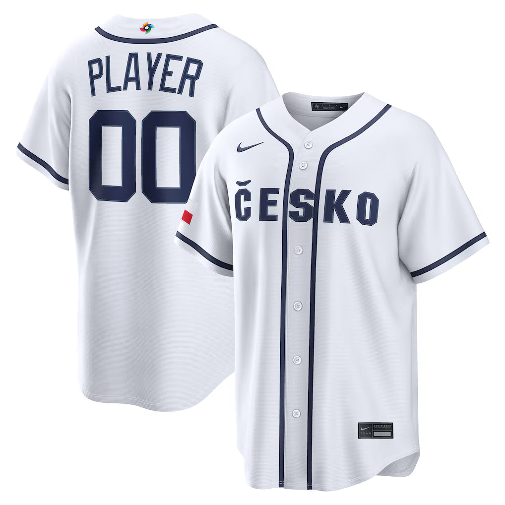 Czech Republic Baseball White 2026 World Baseball Classic Home Stadium Jersey