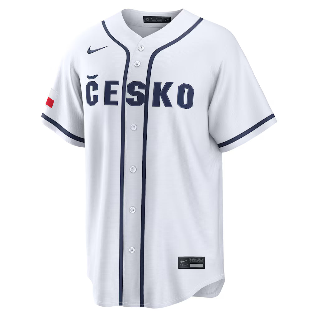 Czech Republic Baseball White 2026 World Baseball Classic Home Stadium Jersey
